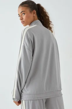 Veste de Survêtement Zippée DSGN Studio Tricot à Bandes Latérales