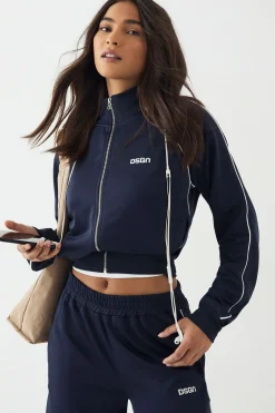 Veste de Survêtement Zippée DSGN Studio en Tricot avec Détail de Passepoil