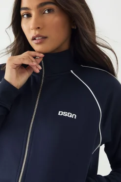 Veste de Survêtement Zippée DSGN Studio en Tricot avec Détail de Passepoil