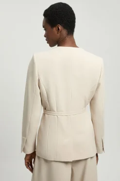 KarenMillen Veste De Tailleur Cintrée Avec Ceinture En Tissu Stretch Compact<Femme Tailleurs|Vestes & Manteaux