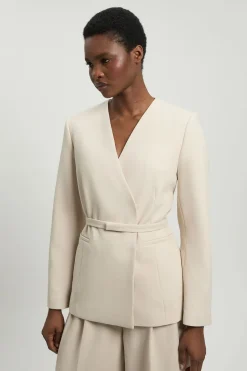 KarenMillen Veste De Tailleur Cintrée Avec Ceinture En Tissu Stretch Compact<Femme Tailleurs|Vestes & Manteaux