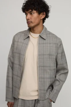 Veste De Tailleur Coordonnée Coupe Boxy À Carreaux