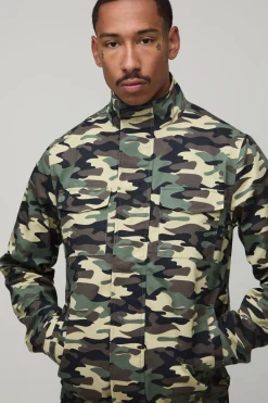 Veste De Terrain En Sergé Camouflage Coupe Regular