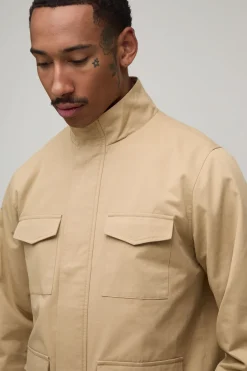 boohooMAN Veste De Terrain En Sergé Coupe Regular<Homme Manteaux Et Vestes