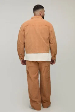 boohooMAN Veste de travail boxy décontractée en velours côtelé plus lavée<Homme Denim|Tout Afficher