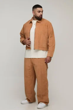boohooMAN Veste de travail boxy décontractée en velours côtelé plus lavée<Homme Denim|Tout Afficher