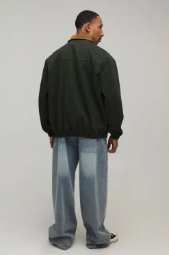 Veste De Travail En Sergé Coupe Regular À Col Contrastant En Synthétique