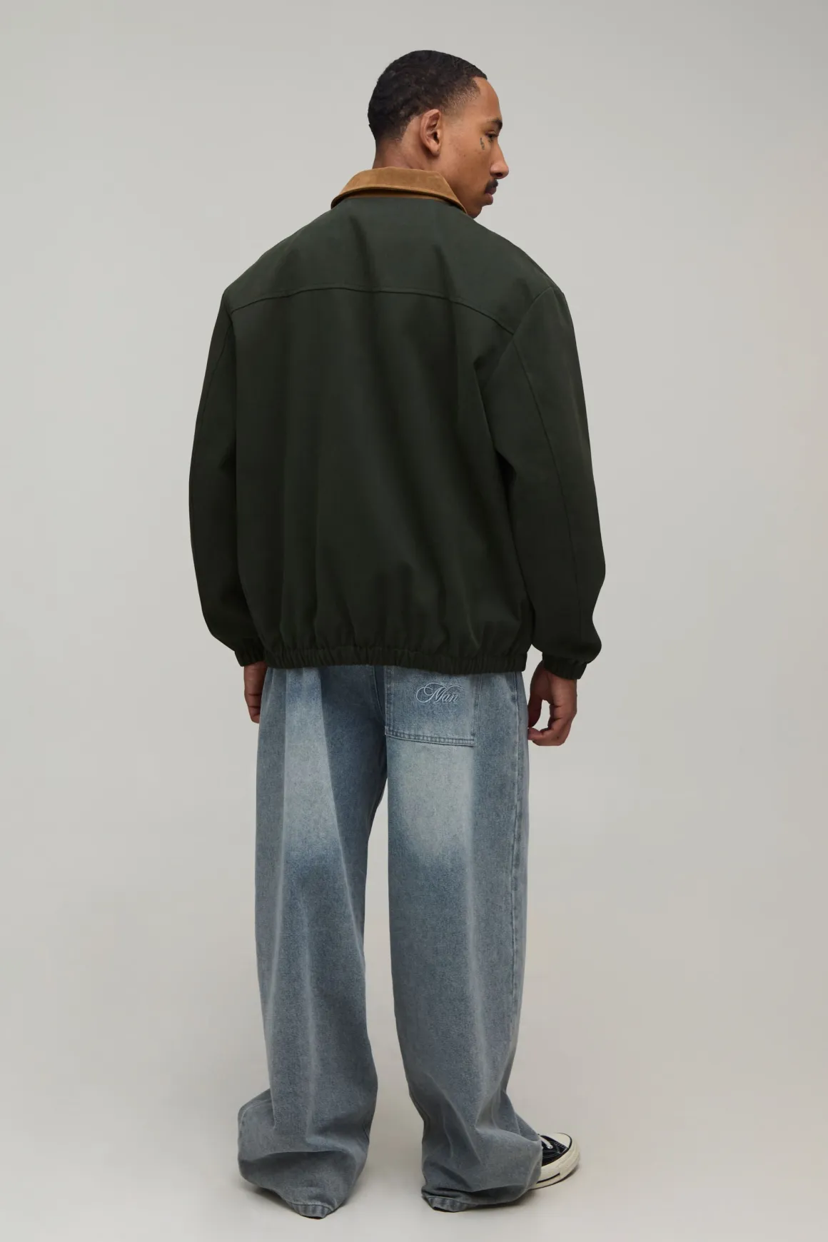 Veste De Travail En Sergé Coupe Regular À Col Contrastant En Synthétique