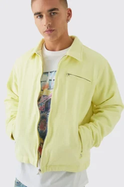 Veste de travailleur en sergé matelassé lavé en jaune