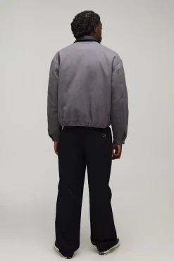 Veste De Travail Oversize En Sergé Avec Col Contrasté En SYNTHÉTIQUE