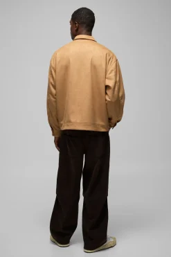 Veste de travail pour charpentier oversize en faux suède Croc à col