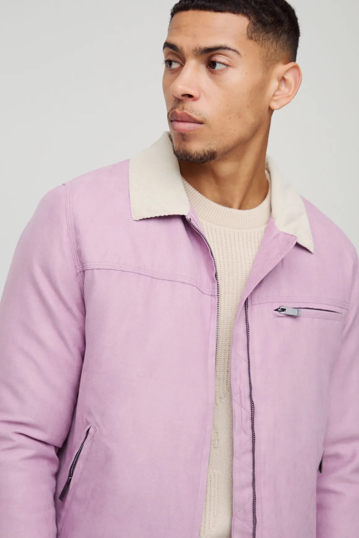 Veste de travail Regular Fit en sergé à col contrasté