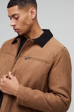 Veste de travail Regular Fit en sergé avec col contraste