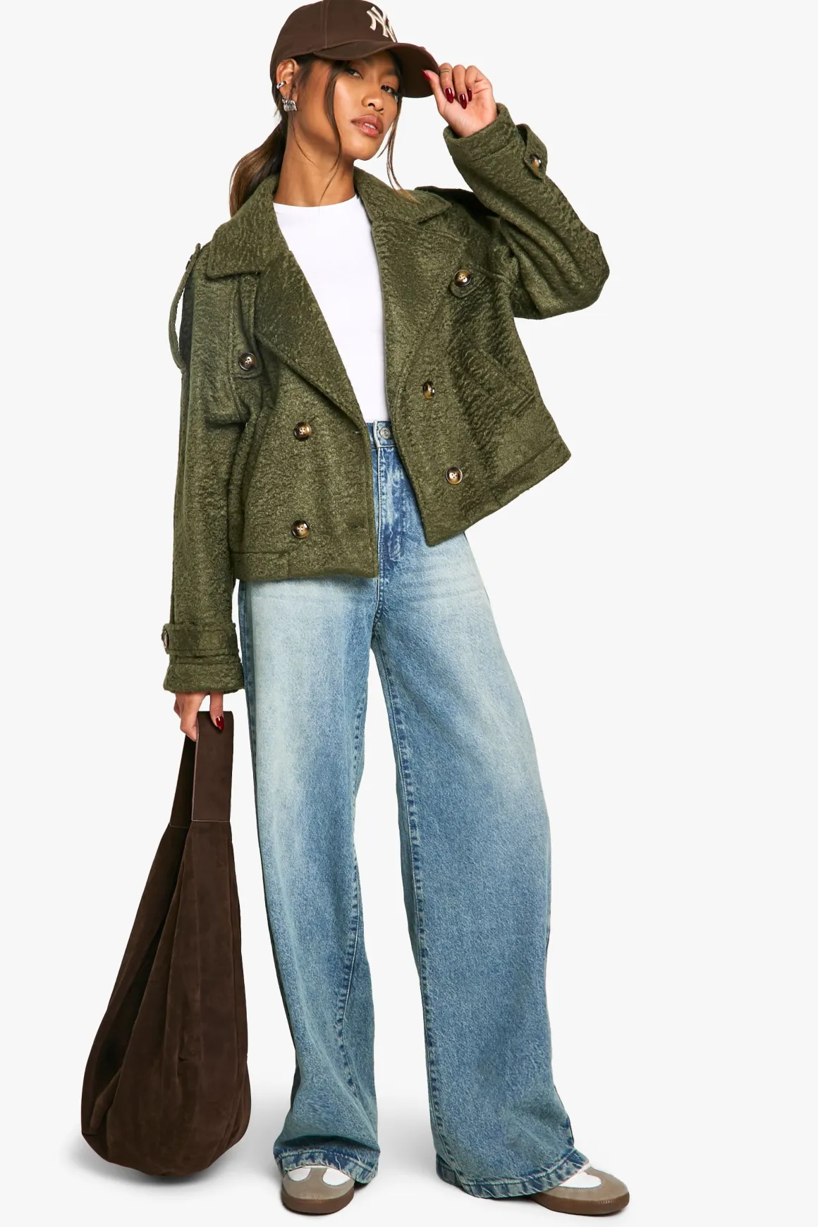 Veste double boutonnage à l'aspect laine texturée