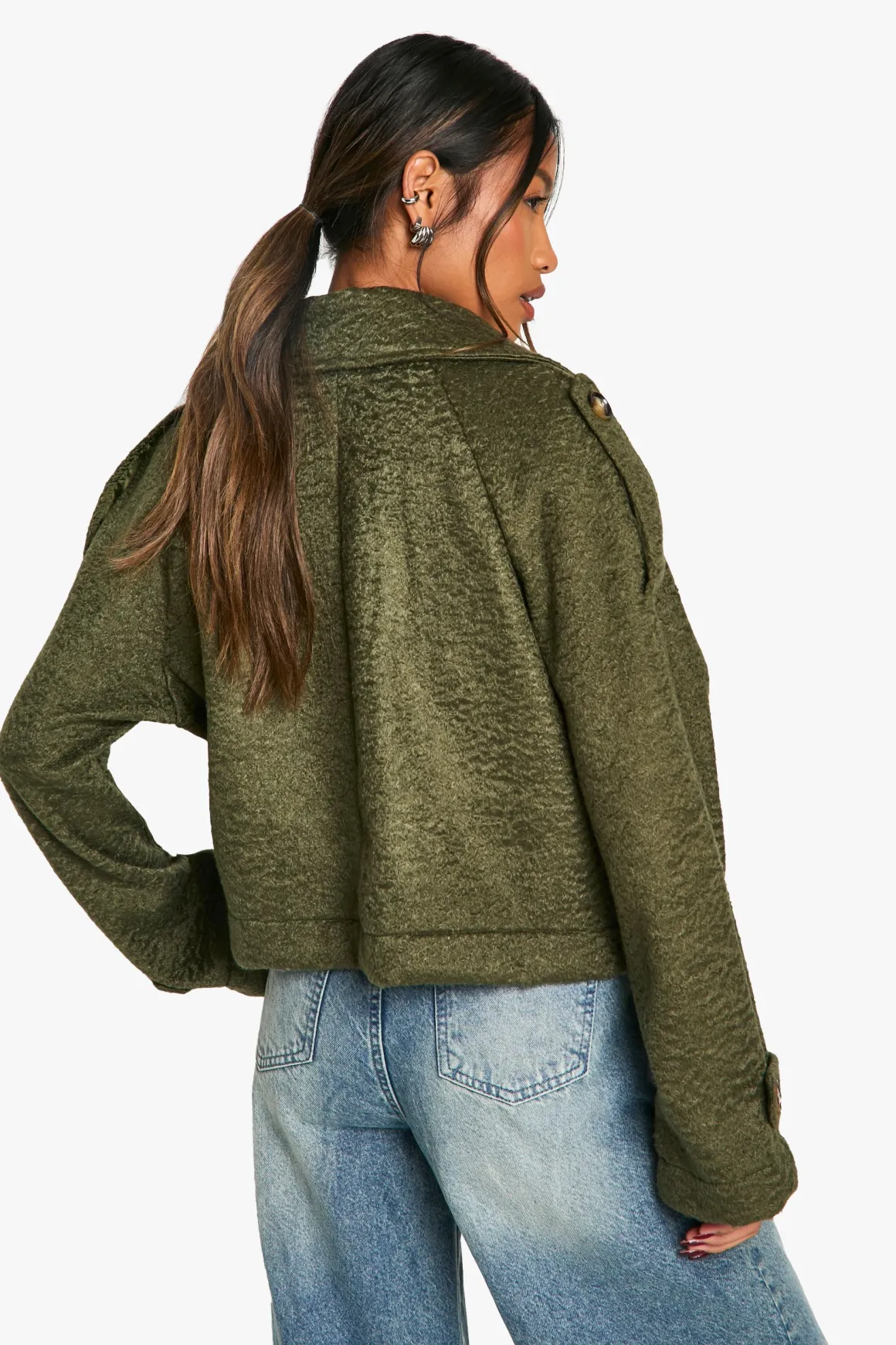 Veste double boutonnage à l'aspect laine texturée