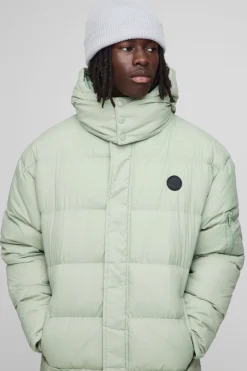 Veste doudoune à capuche longue, coupe régulière