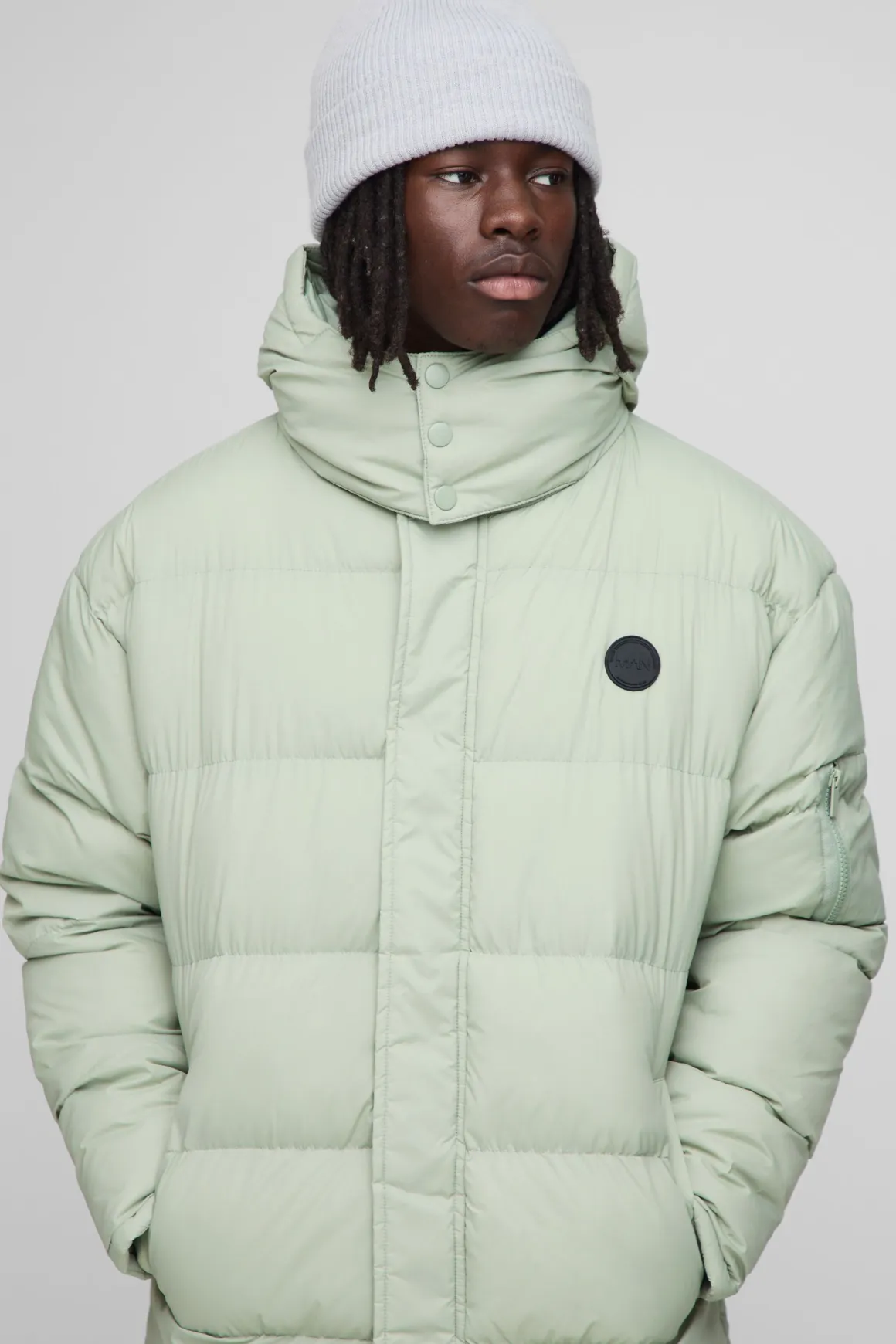 Veste doudoune à capuche longue, coupe régulière