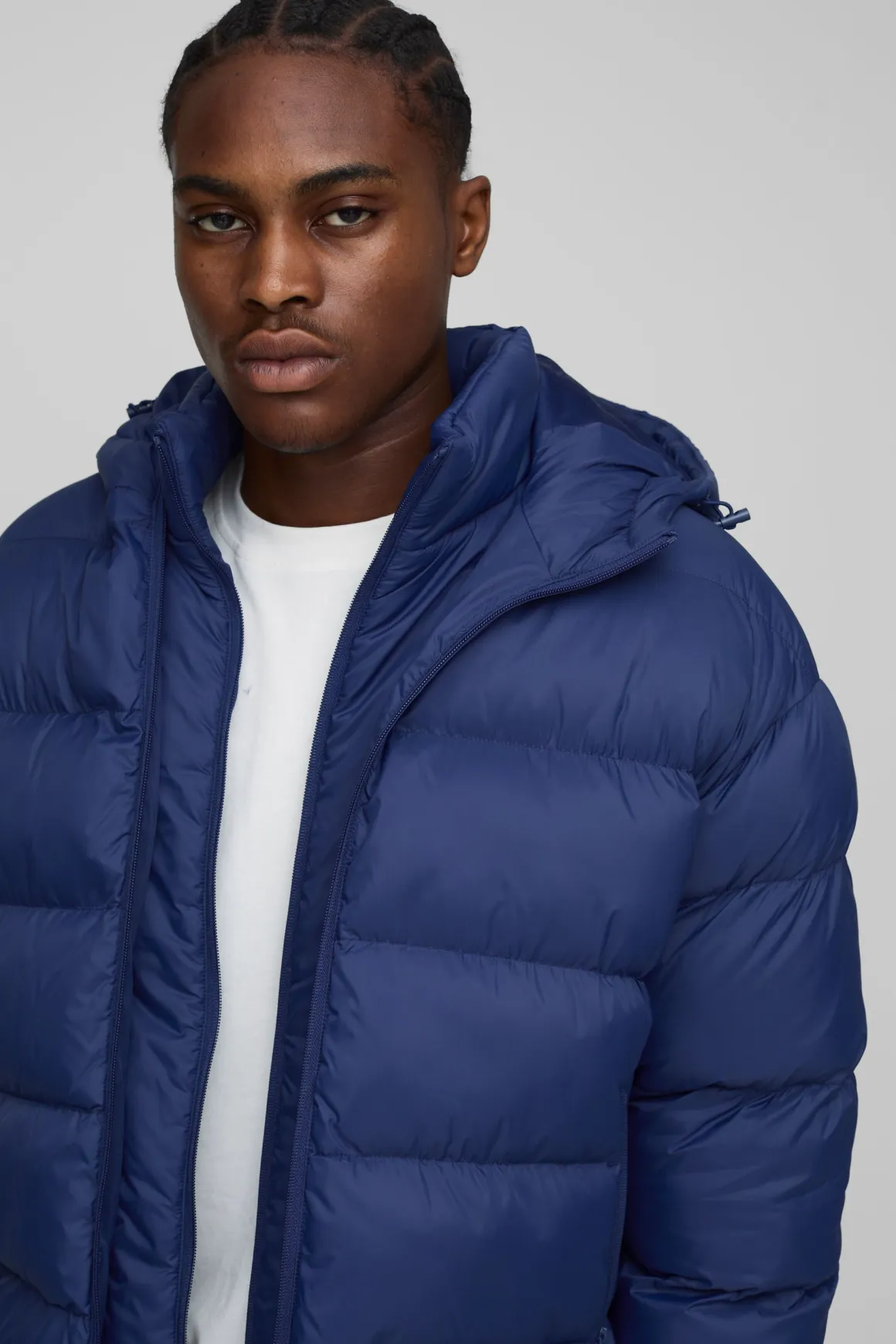 Veste doudoune à capuche surdimensionnée, carrée, à double couche