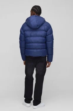 Veste doudoune à capuche surdimensionnée, carrée, à double couche
