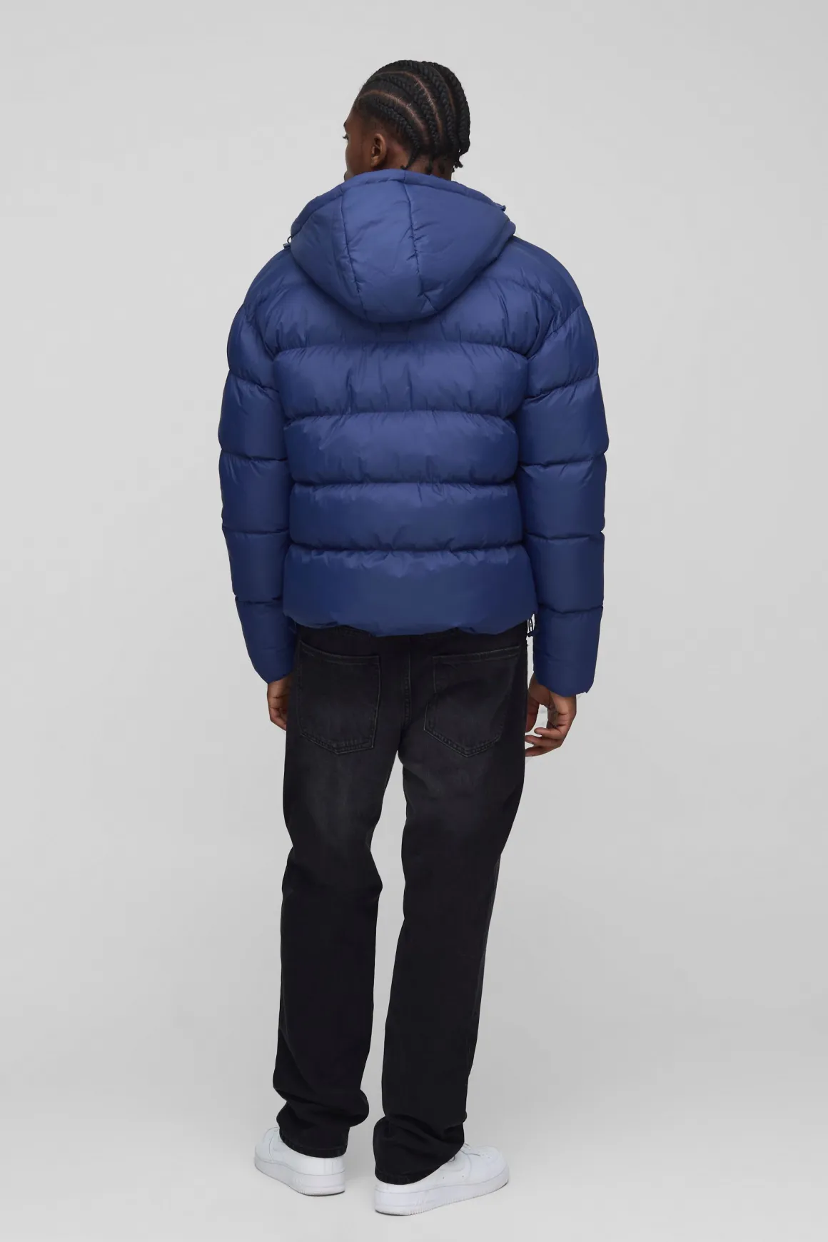 Veste doudoune à capuche surdimensionnée, carrée, à double couche