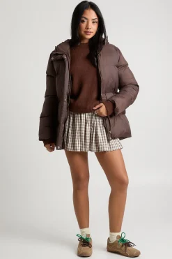 boohoo Veste doudoune à capuche à taille cintrée<Femme Manteaux Et Vestes D’Automne|Doudounes