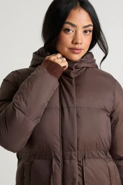 boohoo Veste doudoune à capuche à taille cintrée<Femme Manteaux Et Vestes D’Automne|Doudounes