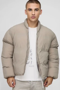 Veste doudoune à col bomber, rembourrée mono et coupe boxy
