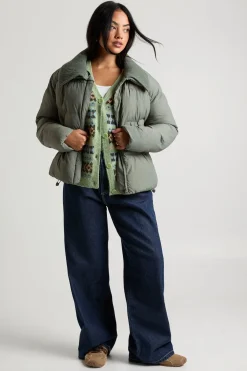 boohoo Veste doudoune à col côtelé contrasté<Femme Doudounes|Vestes & Manteaux