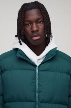 boohooMAN Veste doudoune à col entonnoir en<Homme Manteaux Et Vestes