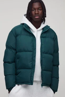 boohooMAN Veste doudoune à col entonnoir en<Homme Manteaux Et Vestes