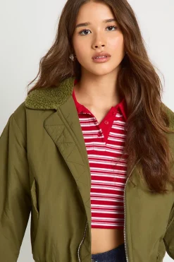 Veste doudoune à col Teddy