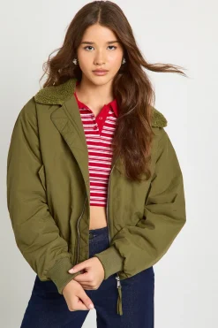 Veste doudoune à col Teddy