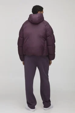 Veste doudoune à coupe ample avec manches froncées et panneaux