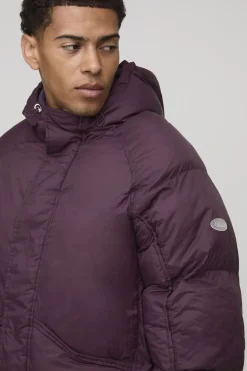 Veste doudoune à coupe ample avec manches froncées et panneaux