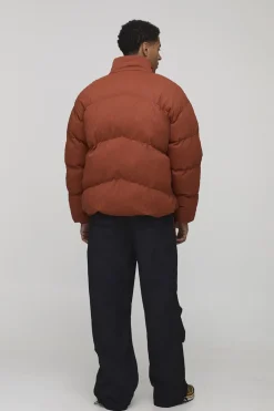 Veste doudoune à coupe ample, texturée, col entonnoir