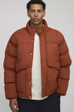 Veste doudoune à coupe ample, texturée, col entonnoir