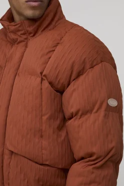 Veste doudoune à coupe ample, texturée, col entonnoir