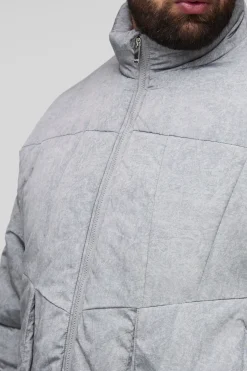 boohooMAN Veste doudoune à coupe oversize, en nylon lavé et rembourrée, à col entonnoir<Homme Vestes & Manteaux Grande Taille|Tout Afficher