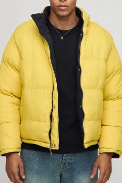 Veste doudoune à coupe régulière, réversible, à panneaux colorés et col entonnoir