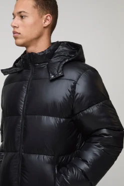 boohooMAN Veste doudoune haute brillance, coupe régulière, grande taille, en<Homme Tout Afficher|Vestes & Manteaux Tall