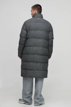 boohooMAN Veste doudoune longiligne à coupe régulière Check<Homme Manteaux Et Vestes