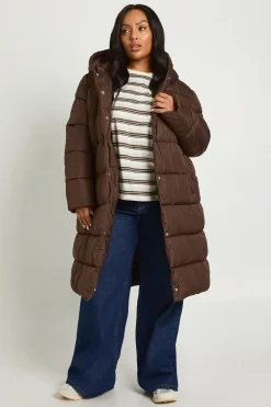 Veste doudoune longue à ceinture Plus