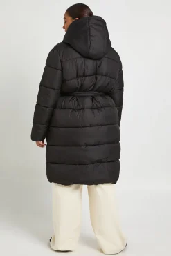 Veste doudoune longue ceinturée Plus