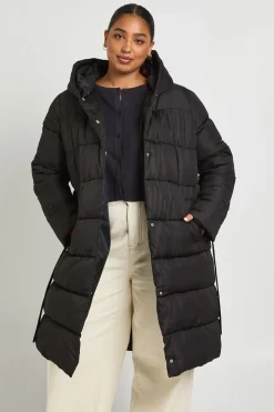 Veste doudoune longue ceinturée Plus