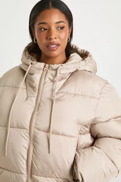Veste doudoune matelassée à capuche Plus