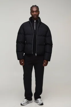 Veste Doudoune Matelassée Coupe Ample Col Montant Poids Moyen Pour Homme Grand