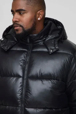 boohooMAN Veste doudoune Plus High Shine en<Homme Tout Afficher|Manteaux Et Vestes