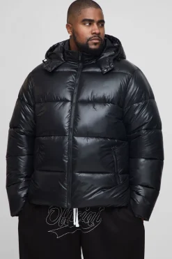 boohooMAN Veste doudoune Plus High Shine en<Homme Tout Afficher|Manteaux Et Vestes