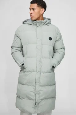 Veste doudoune pour homme, coupe régulière, à panneaux et longue