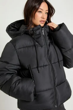 boohoo Veste doudoune rembourrée à capuche longue<Femme Doudounes|Vestes & Manteaux
